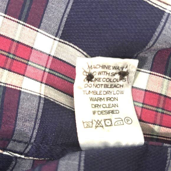 Pacific Outfitters Mens M Active Stretch LS Blue Plaid Button Up Shirt Casual - Picture 6 of 6